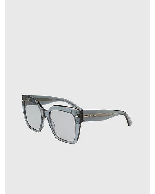 Calvin Klein Gray Rectangle Sunglasses