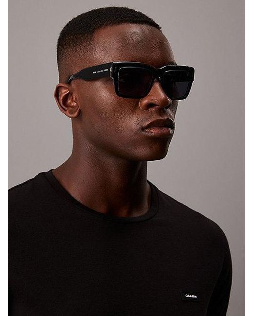 Calvin Klein Blue Rectangle Sunglasses for men