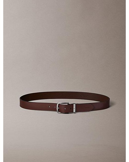 Calvin Klein Brown Tumbled Nappa Leather Belt for men