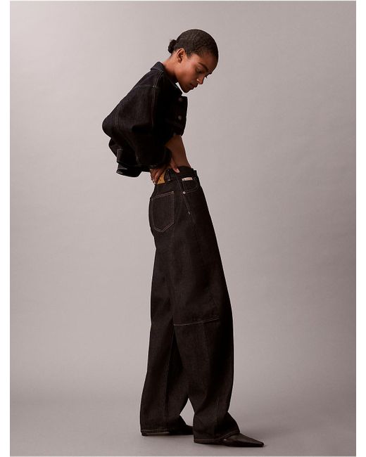 Calvin Klein Blue High Rise Barrel Jeans