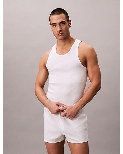 Calvin Klein White 5 Pack Tank Tops for men