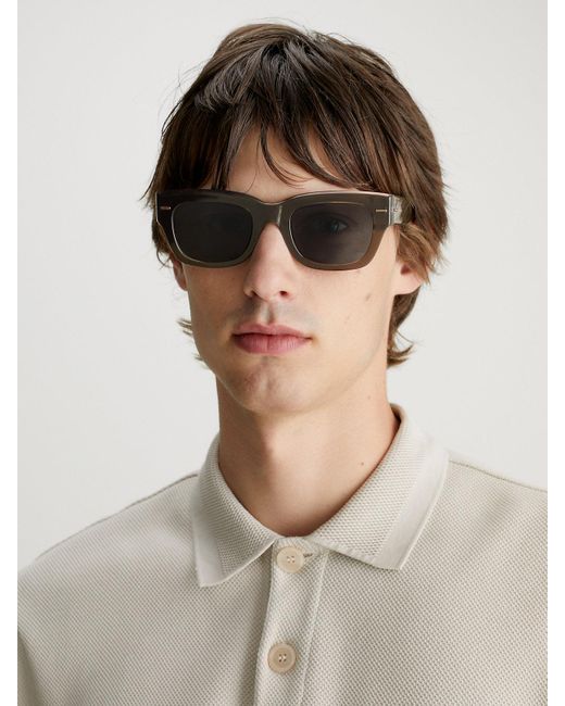Calvin Klein Gray Rectangle Sunglasses Ck23509S for men