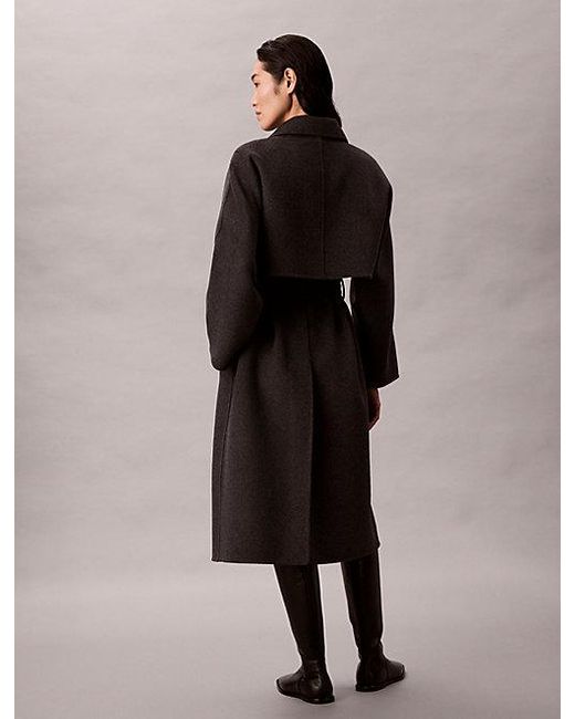 Calvin Klein Multicolor Trenchcoat Mit Gürtel Aus Wolle