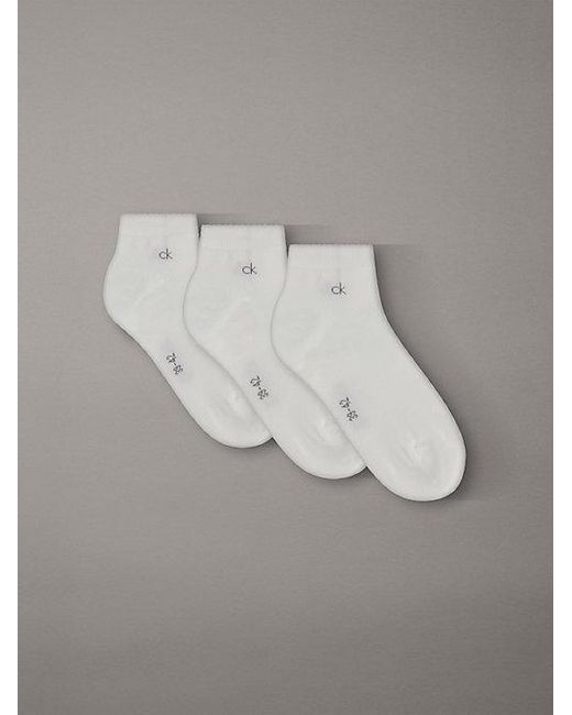 Calvin Klein Gray 3 Pack Soft Cotton Stretch Ankle Socks for men