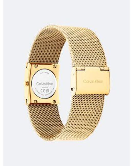 Reloj de pulsera de acero bañado en oro CK Pulse Calvin Klein de color White