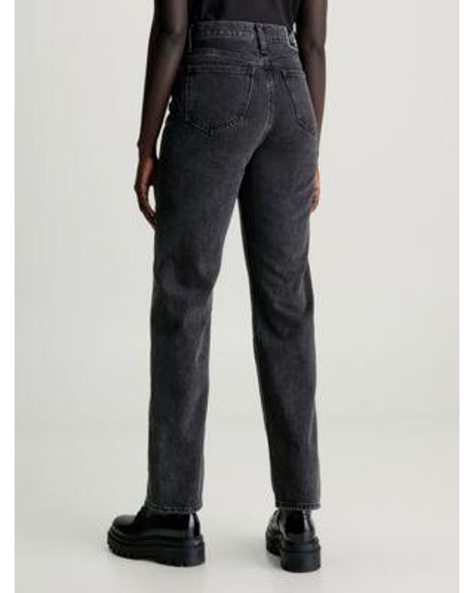 Calvin Klein Black High-Rise Straight Jeans