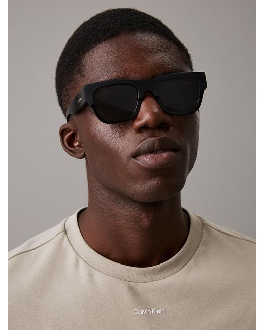 Calvin Klein Black Modified Rectangle Sunglasses Ck24510S for men