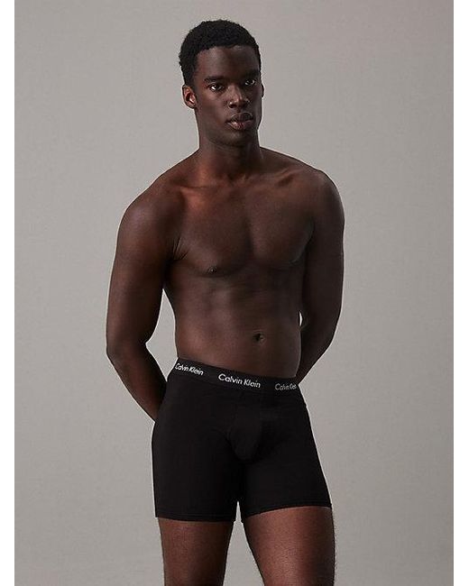 Calvin Klein Black 3 Pack Boxer Briefs - Cotton Stretch for men