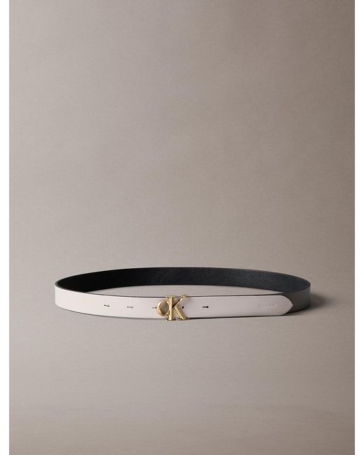 Calvin Klein Multicolor Reversible Pebbled Leather Logo Belt