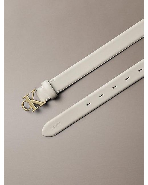 Calvin Klein Brown Full Grain Leather Logo Belt