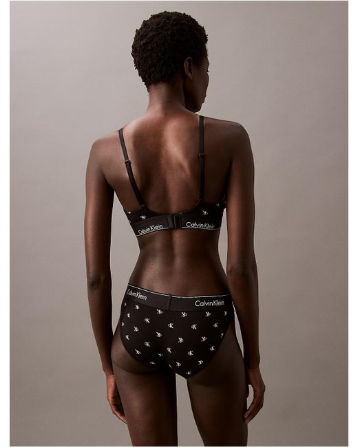 Calvin Klein Brown Icon Cotton Modal Lightly Lined Triangle Bralette