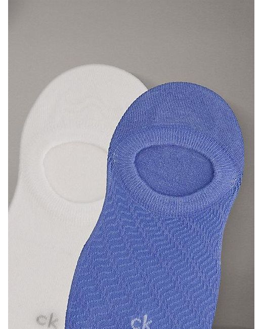 Calvin Klein Blue 2 Pack Soft Texture Invisible Socks