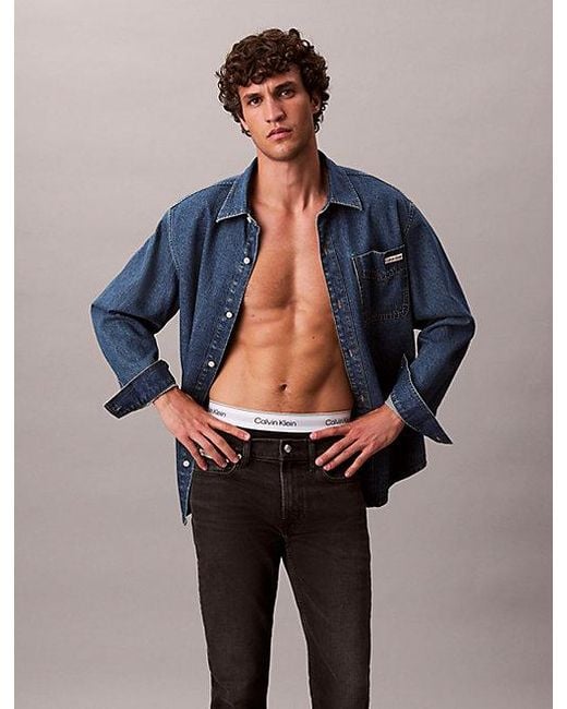 Calvin Klein Slim Tapered Jeans in het Blue voor heren