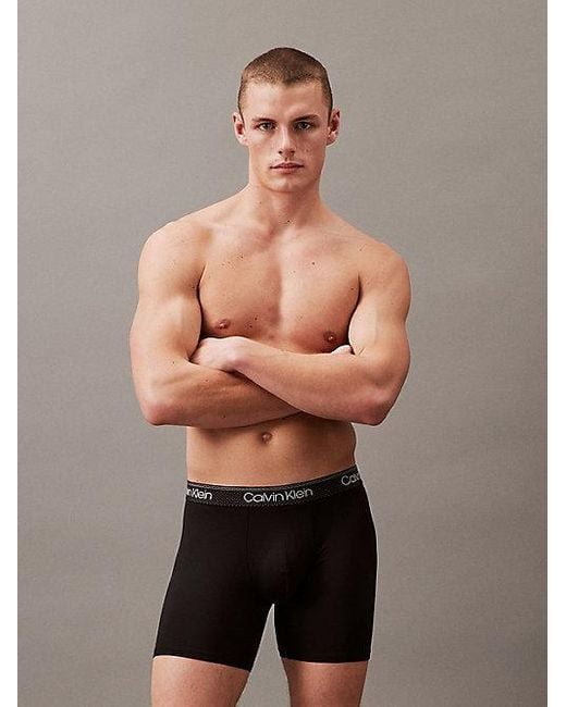 Calvin Klein Boxers Lang - Micro Stretch Cooling in het Gray voor heren