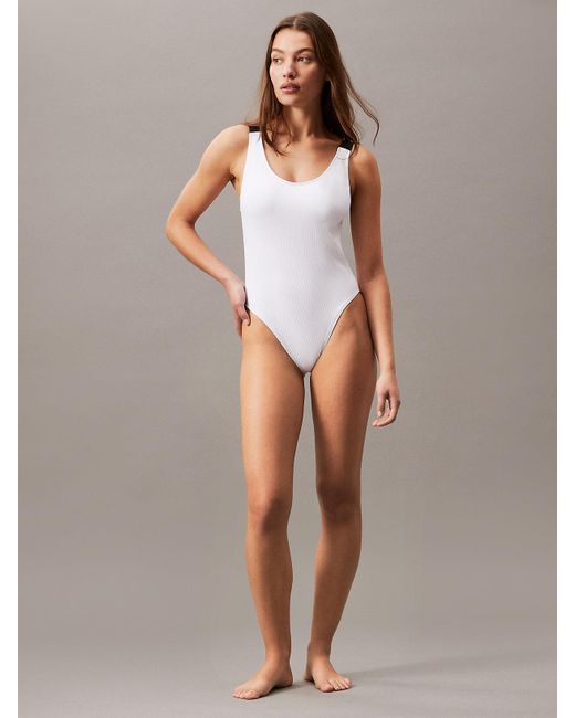 Maillot De Bain Échancré Dans Le Dos Calvin Klein en coloris White