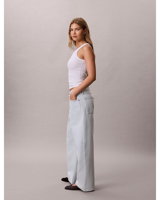 Calvin Klein Gray Low Rise Baggy Jeans