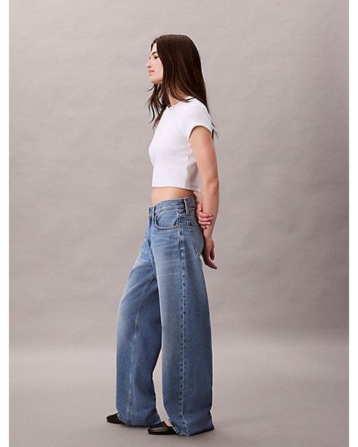 Calvin Klein Low Rise Baggy Jeans in het Blue