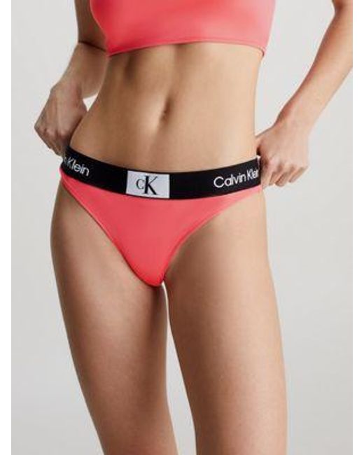 Parte de abajo de bikini de tanga - CK96 Calvin Klein de color Red