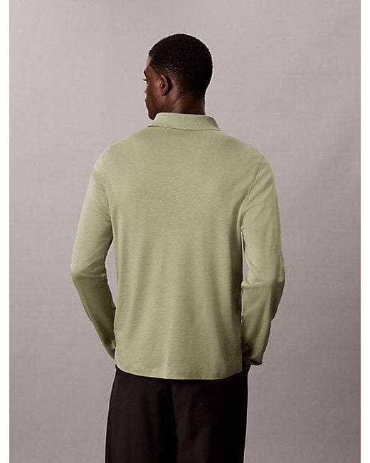 Calvin Klein Multicolor Slim Cotton Long Sleeve Polo Shirt for men
