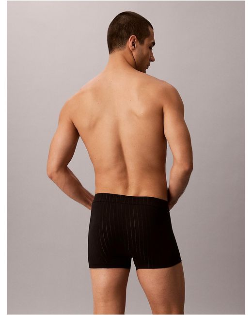 Calvin Klein Black Cotton Stretch Script Patch Trunk for men