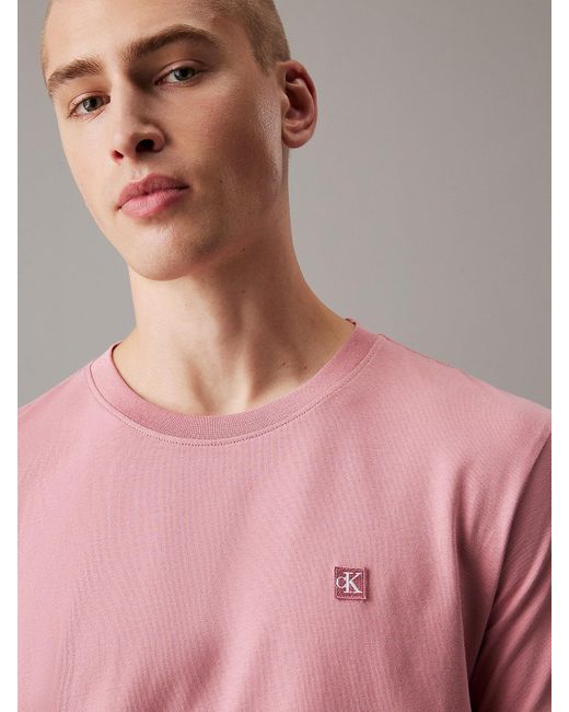 Pink calvin klein men's t shirt hotsell