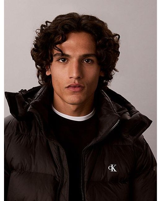 Calvin Klein Black Jeans Relaxed Nylon Puffer Jacket for men