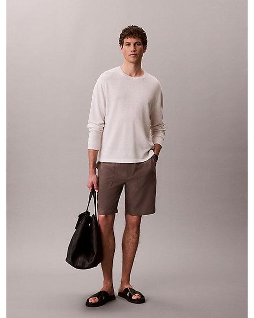 Calvin Klein Pink Soft Modal Drawstring Shorts for men