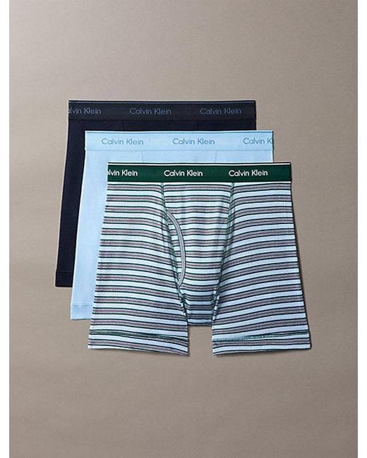 Calvin Klein Blue 3 Pack Boxer Briefs Cotton Classics for men