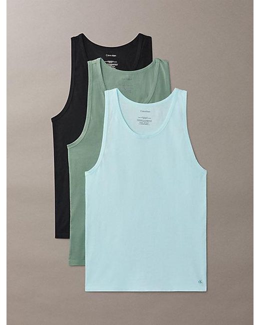 Calvin Klein Green 3 Pack Tank Tops for men