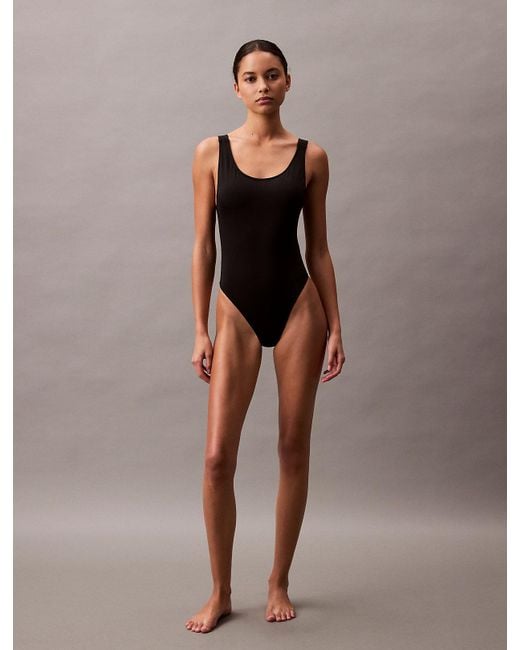 Maillot De Bain Échancré Dans Le Dos Calvin Klein en coloris Brown