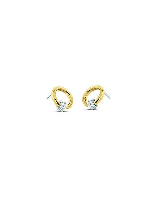 Calvin Klein Metallic Jeans Two Tone Circular Stud Earrings