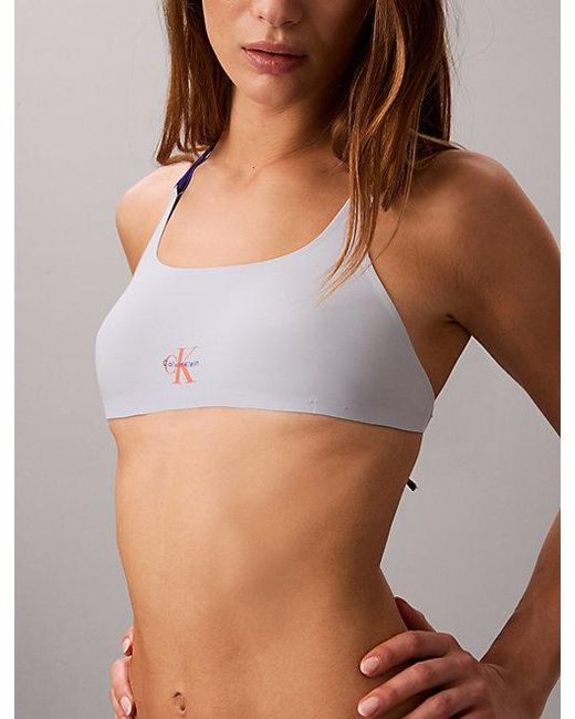 Calvin Klein Bralette Bikinitop in het Blue