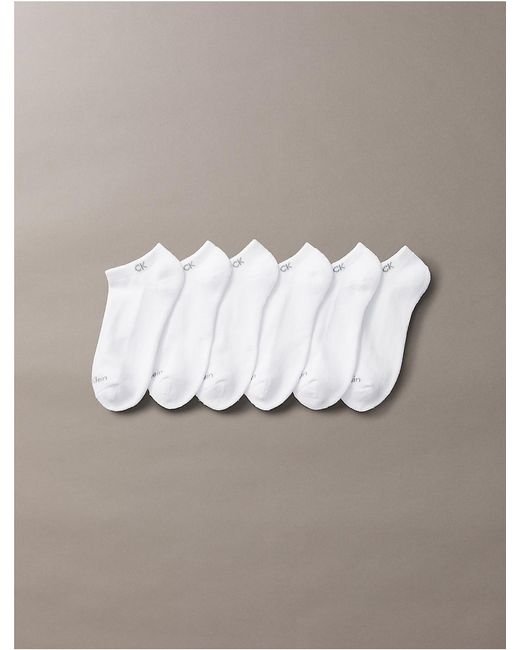 Calvin Klein Gray Basic Cushion No Show 6-Pack Socks