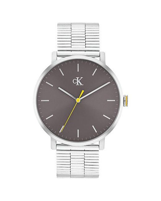 Calvin Klein Gray Stainless Steel Bracelet Watch for men