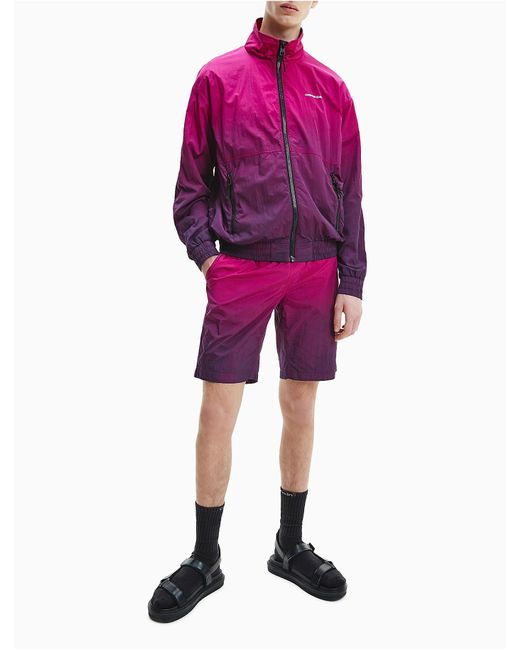 Calvin Klein Purple Dip-dye Logo Jacket for men