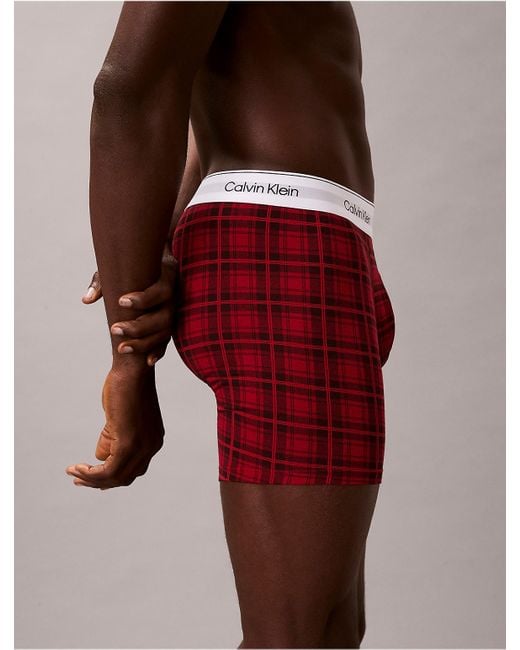 Calvin Klein Red Icon Cotton Stretch Holiday Boxer Brief for men