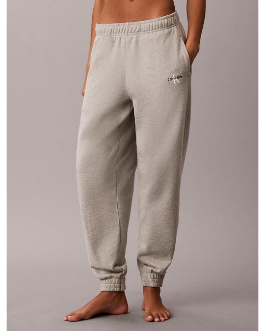 Calvin Klein Gray Cotton Blend Terry Lounge Joggers