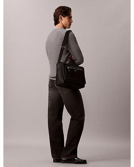 Calvin Klein Gray Laptop Messenger Bag for men