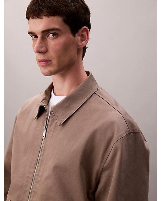 Calvin Klein Natural Jeans Cotton Stretch Utility Relaxed Jacket for men