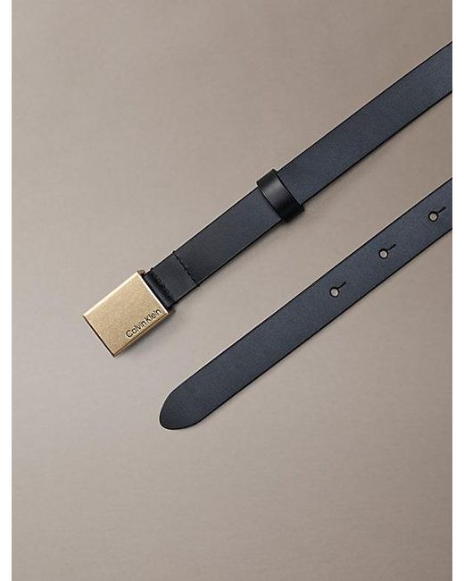 Calvin Klein Multicolor Full Grain Leather Plaque Buckle Belt