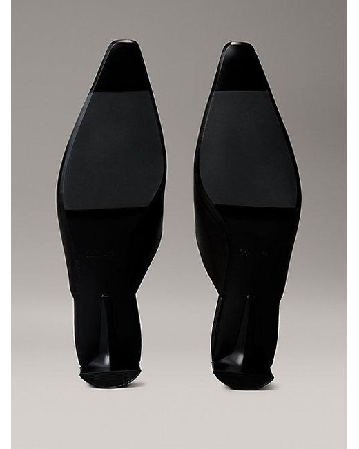 Calvin Klein Leren Muiltjes Met Kitten Heel in het Gray