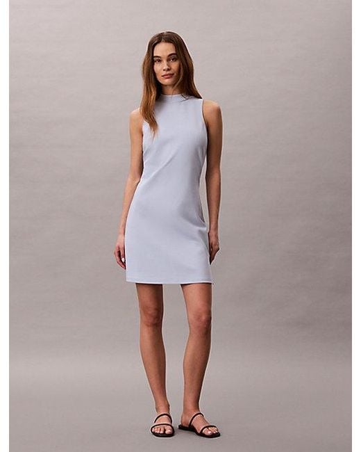 Calvin Klein Purple Jeans Slim Mock Neck Mini Dress