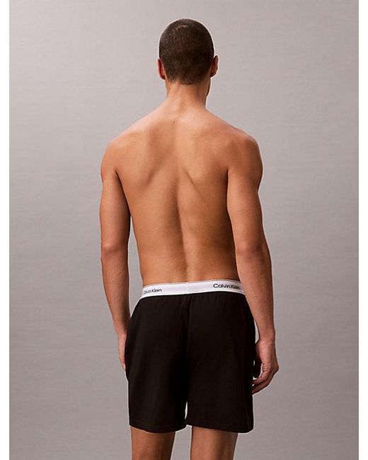 Calvin Klein Black Pyjama Shorts Icon Cotton for men