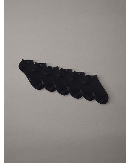 Calvin Klein Gray 6 Pack Logo Ankle Socks for men