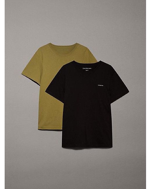 Calvin Klein 2-pack Katoenen T-shirts in het Black voor heren