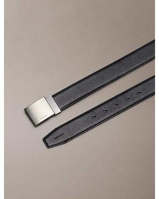 Calvin Klein Multicolor Pebbled Leather Plaque Buckle Belt for men