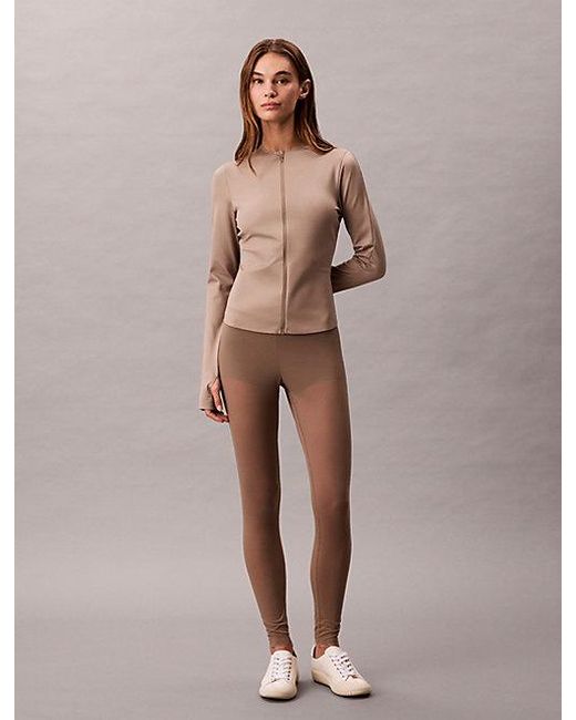 Calvin Klein Brown Sport Invisible Midlayer Shapewear Zip Up Jacket