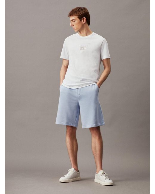 Calvin Klein Gray Modal Terry Jogger Shorts for men