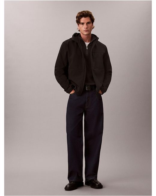 Calvin Klein Brown Softshell Lined Hooded Jacket for men