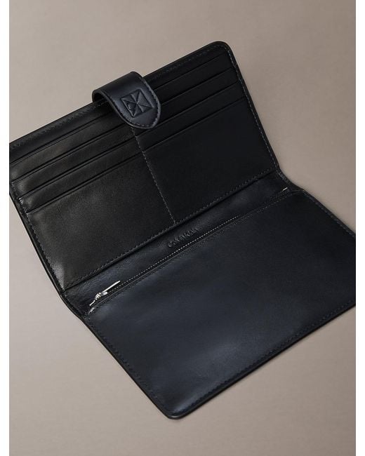 Calvin Klein Black Nappa Leather Rfid Passport Wallet